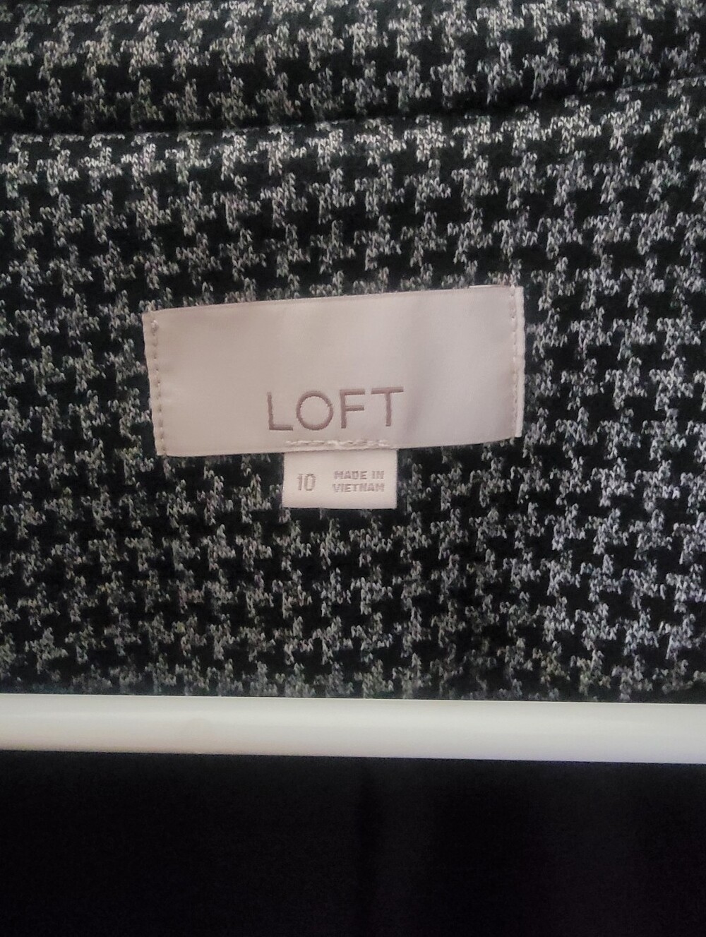 LOFT Black and Gray Houndstooth Blazer